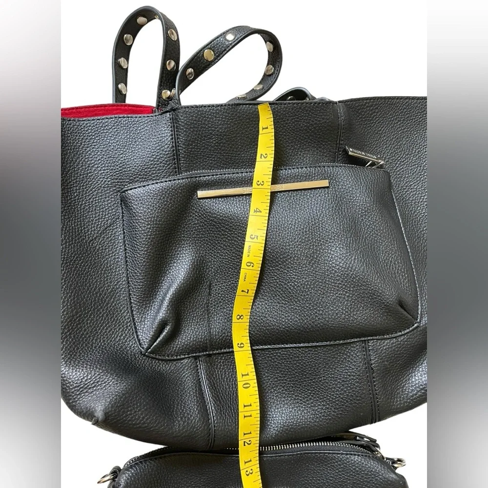 Steve Madden Purse Set Lof Ot 2 Shoulder‎ Tote Black Red Liner Work Bag Women ✅